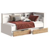 Кровать Амер 190х80 белый / дуб вотан