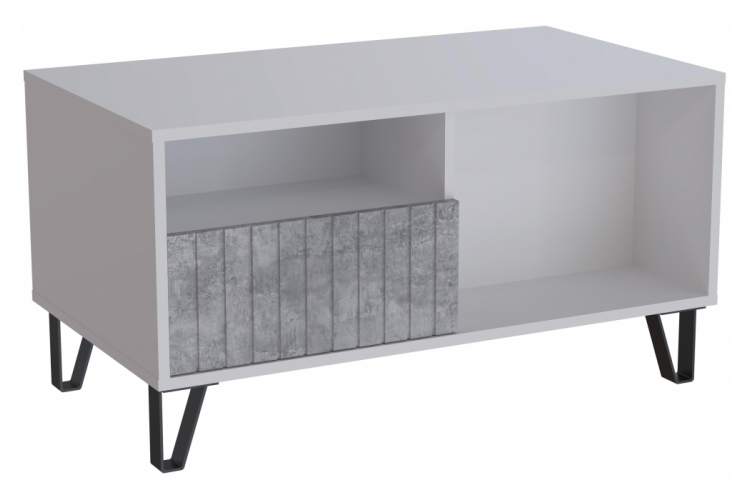 Журнальный стол Эннис белый / бетон светлый