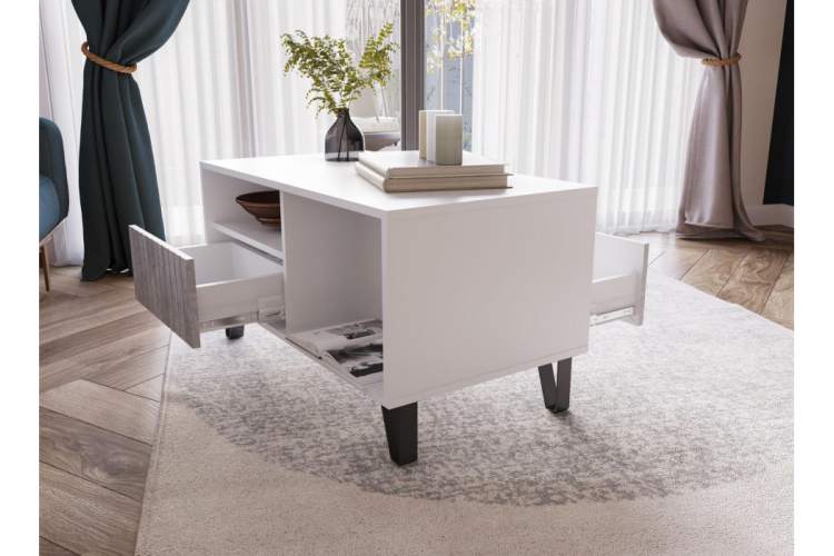 Журнальный стол Эннис белый / бетон светлый-3