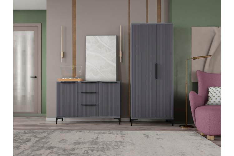 Готовая гостиная Иадама графит / графит софт комплектация 3