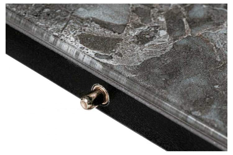 Стол стеклянный Агни 110 королевский мрамор / черный матовый-7