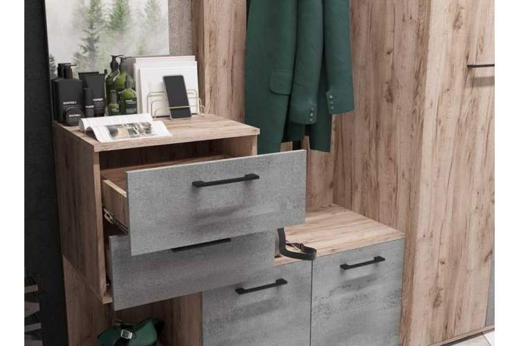 Вальс ВШ-1 дуб крафт серый / бетонный камень Прихожая-4