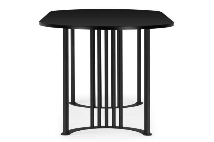 Стол деревянный Хьюго О 200 х 90 черная шагрень пленка / черные ноги-7