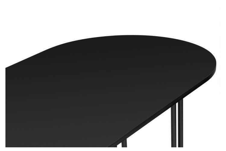 Стол деревянный Хьюго О 200 х 90 черная шагрень пленка / черные ноги-10