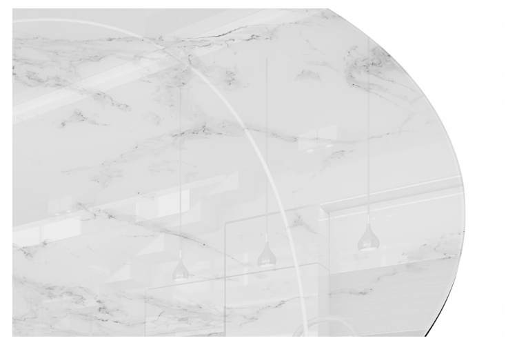 Стол стеклянный Норфолк 100 белый мрамор / черный-4
