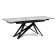 Стол стеклянный Блэкберн 140(200)х80 кристл белый мрамор / черный