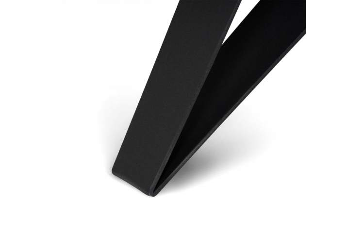 Стол стеклянный Блэкберн 140(200)х80 кристл белый мрамор / черный-14