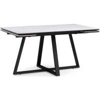 Керамический стол Памелла 120(180)х80 snow alpin / черный