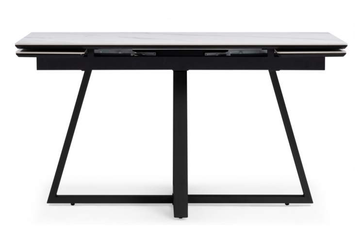 Керамический стол Памелла 120(180)х80 snow alpin / черный-7