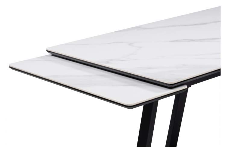 Керамический стол Памелла 120(180)х80 snow alpin / черный-11