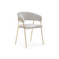 Стул на металлокаркасе Kamelia 1 light gray fabric / gold Стул на металлокаркасе Kamelia 1 light gray fabric / gold
