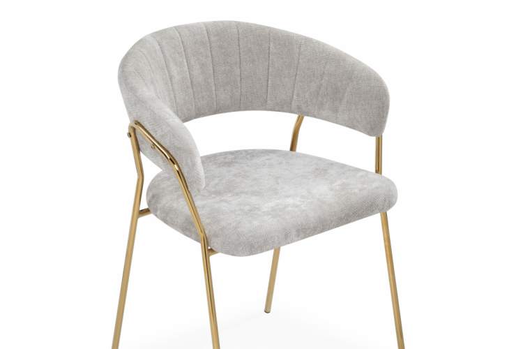 Стул на металлокаркасе Kamelia 1 light gray fabric / gold-5