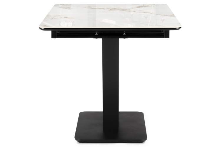 Керамический стол Бугун 120(160)х80х77 белый мрамор глянец / черный-4