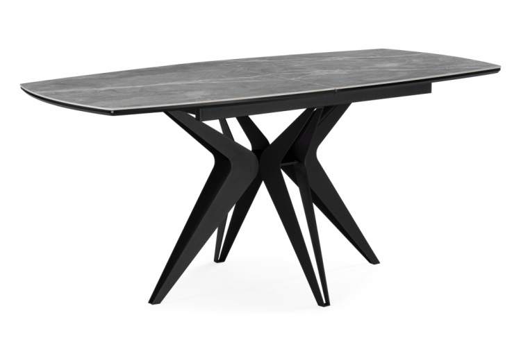 Керамический стол Риполь 140(180)х80 larka grey / черный