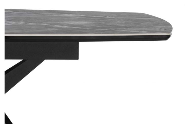 Керамический стол Риполь 140(180)х80 larka grey / черный-12