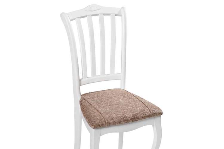Стул деревянный Виньетта белый / лайн белый люкс-4
