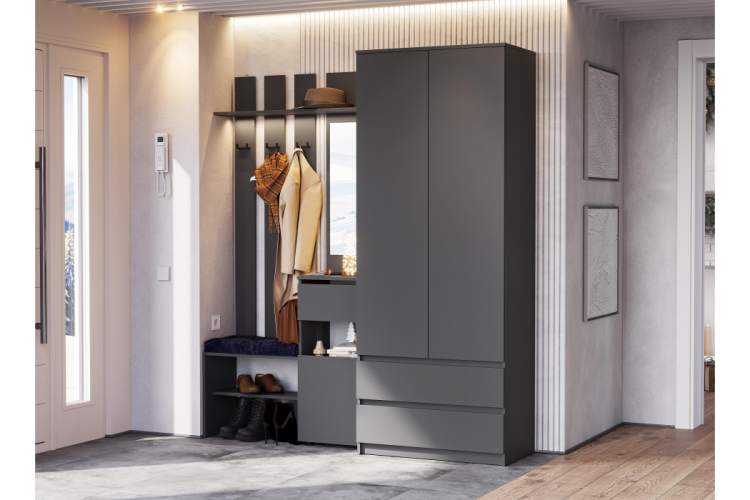 Прихожая Сибити графит серый-1