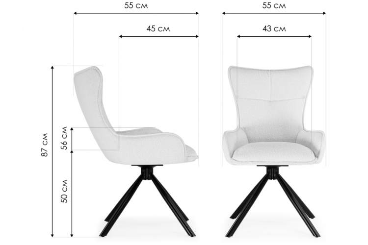 Стул на металлокаркасе Chicago light gray / black-1