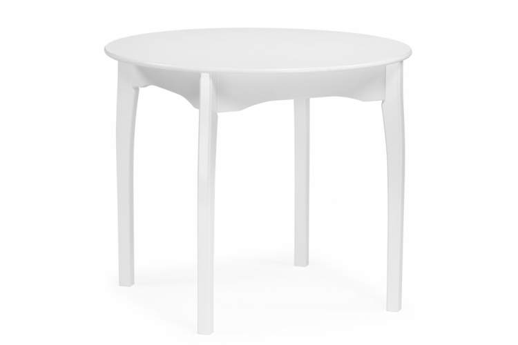 Стол деревянный Распи круглый 90(120)х90х76 белый