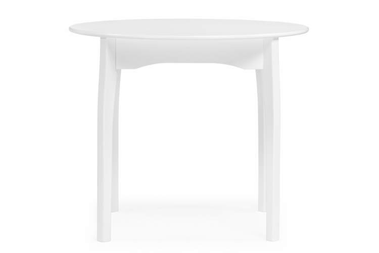 Стол деревянный Распи круглый 90(120)х90х76 белый-1