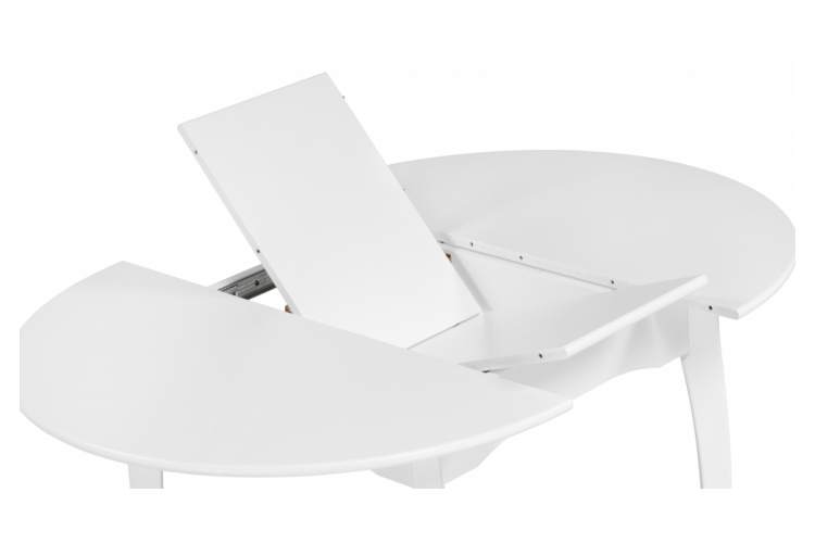 Стол деревянный Распи круглый 90(120)х90х76 белый-4