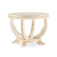 Журнальный стол Луис круглый слоновая кость / золото