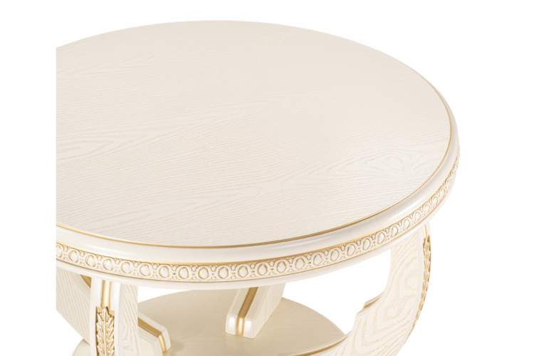 Журнальный стол Луис круглый слоновая кость / золото-8
