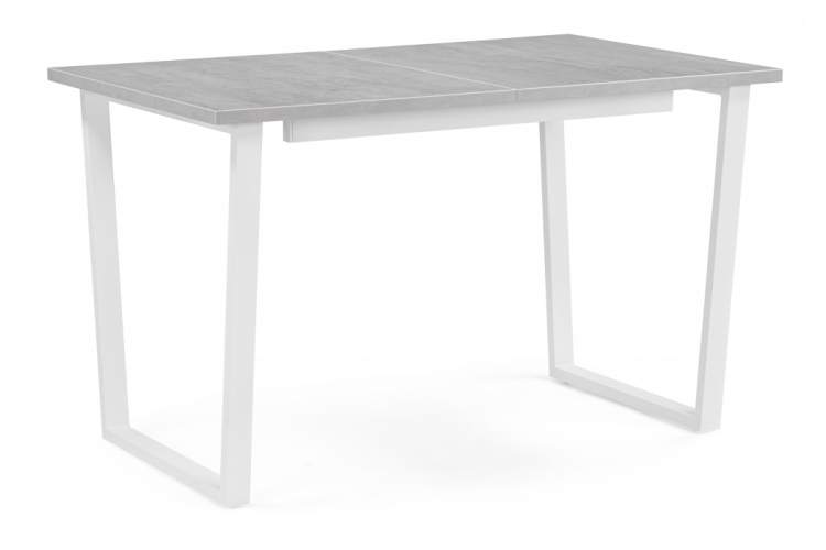 Стол деревянный раскладной Лота Лофт 120 25 мм бетон / белый матовый