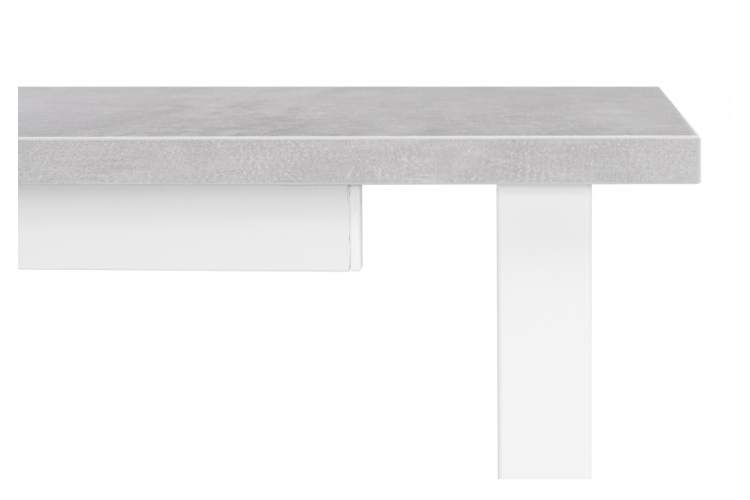 Стол деревянный раскладной Лота Лофт 120 25 мм бетон / белый матовый-11