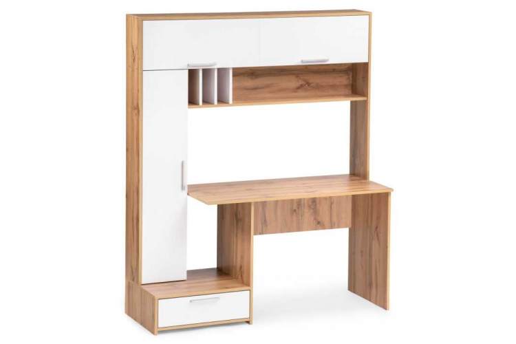 Компьютерный стол Лайт 03.243 дуб золотой (craft) / белый премиум