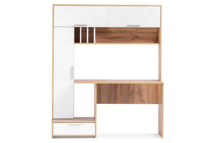 Компьютерный стол Лайт 03.243 дуб золотой (craft) / белый премиум-1