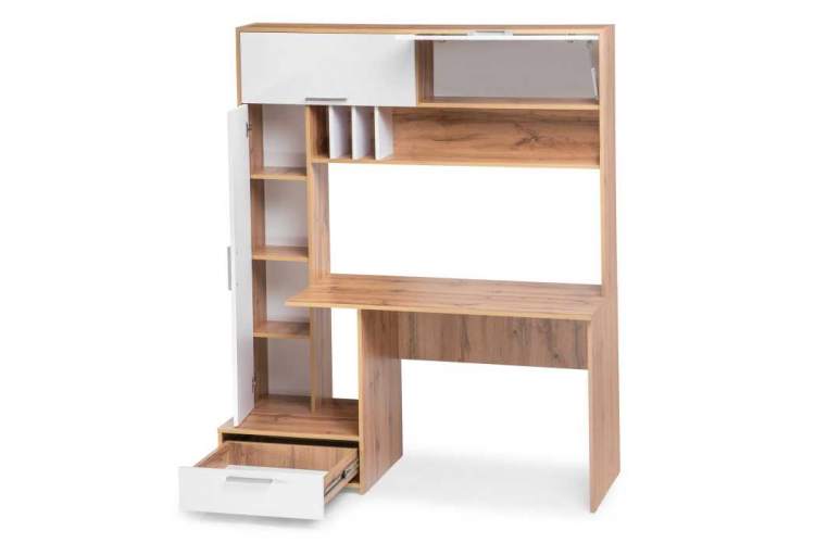 Компьютерный стол Лайт 03.243 дуб золотой (craft) / белый премиум-3