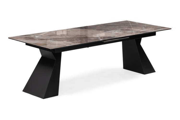 Стол стеклянный Денхольм 240(290)х100х75 каталония / черный