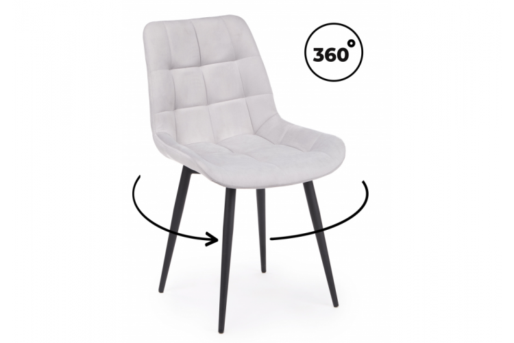 Стул на металлокаркасе Челси 360 К светло-серый (zd 960) / черный np