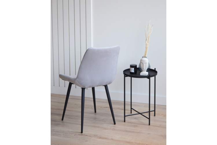 Стул на металлокаркасе Челси 360 К светло-серый (zd 960) / черный np-9