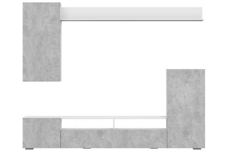 Готовая гостиная Oluwande белый / цемент светлый-2