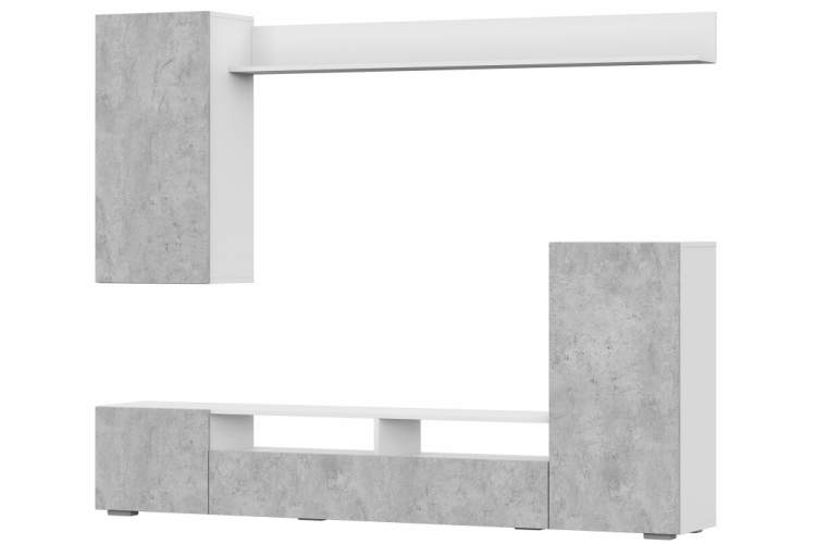 Готовая гостиная Oluwande белый / цемент светлый-3