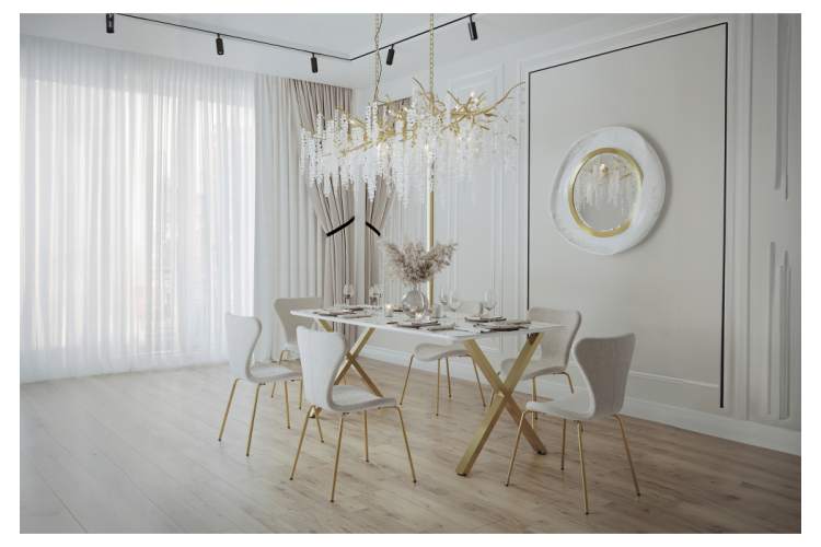 Стул на металлокаркасе Solo white / gold-1