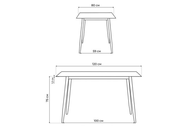 Керамический стол Rion 120 серый мрамор / черный-2
