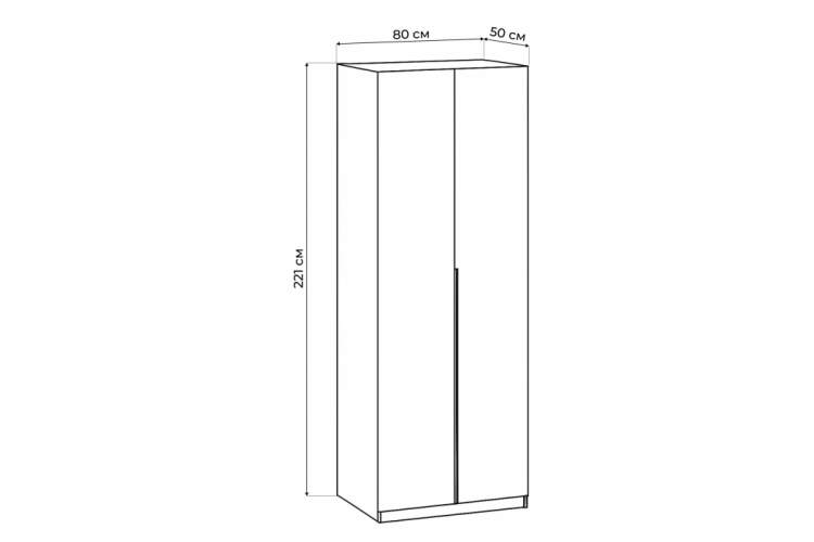 Шкаф Даиго двухстворчатый белый текстурный-4