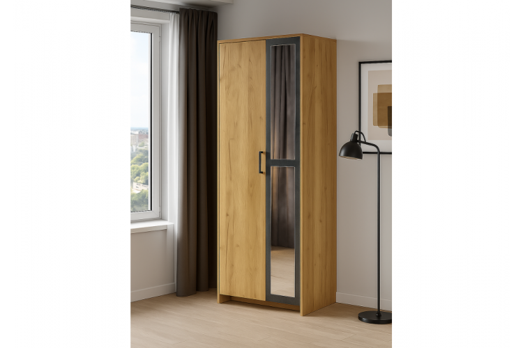 Шкаф Taika дуб золотой / камень темный-1