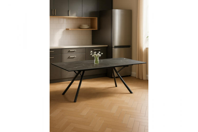 Керамический стол Ворен 180(240)x90 nero markina / черный-1