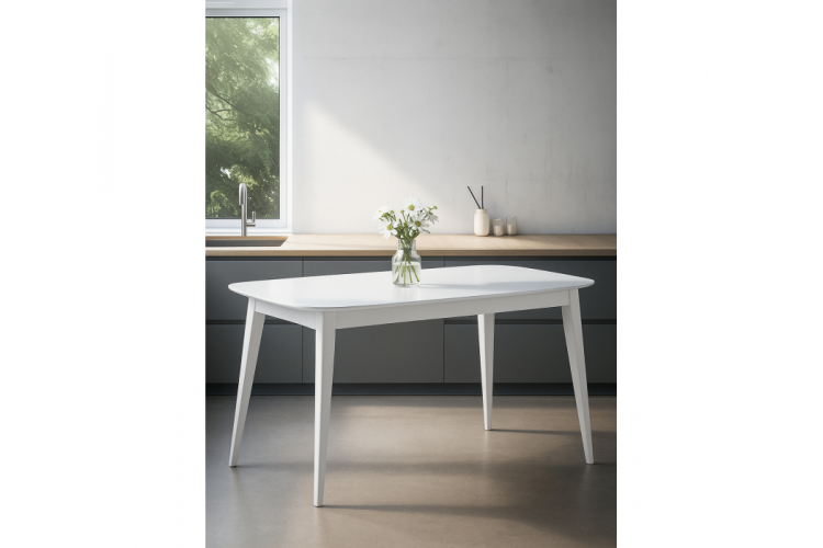 Стол деревянный Адель 145(190)x80 белый матовый-1