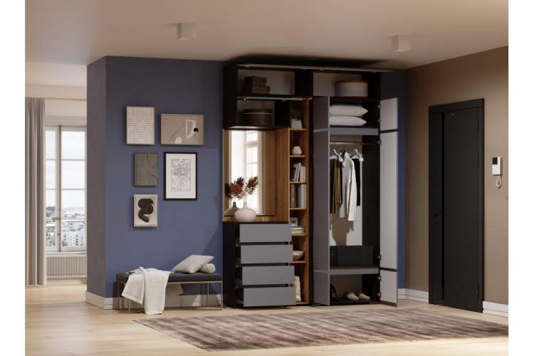 Прихожая Роут венге / графит софт комплектация 5-2