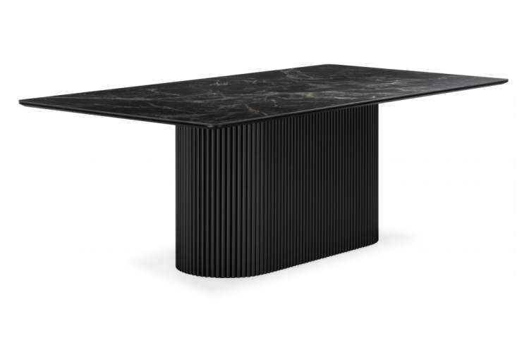 Керамический стол Ривера 220x110 пленка черный кварц / черный