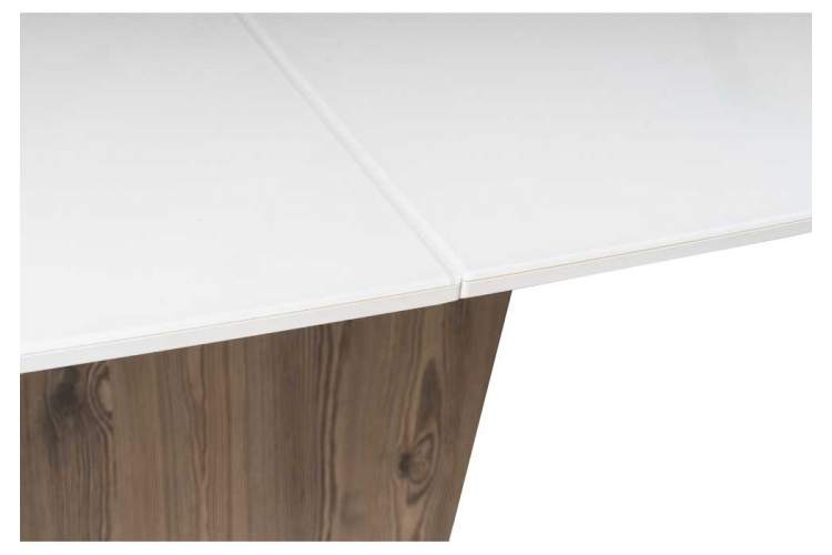 Стол стеклянный Оливер лиственница горная / белый-7