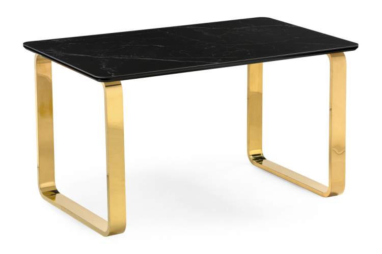 Керамический стол Селена 4 160х90 черный мрамор / золото
