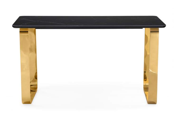 Керамический стол Селена 4 160х90 черный мрамор / золото-2