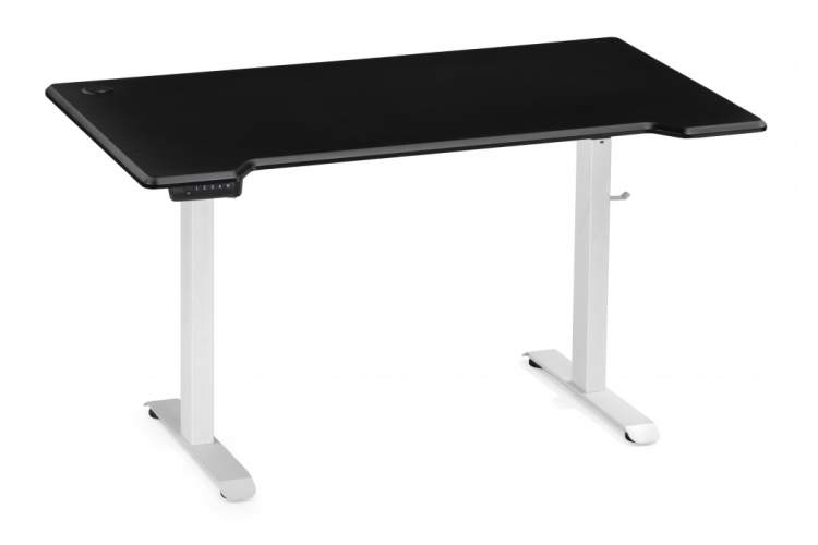 Компьютерный стол Маркос с механизмом подъема 140х80х75 черная шагрень / белый