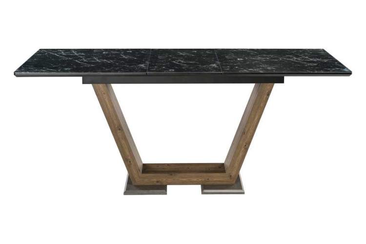 Стол стеклянный Иматра мрамор черный / черная шагрень-3